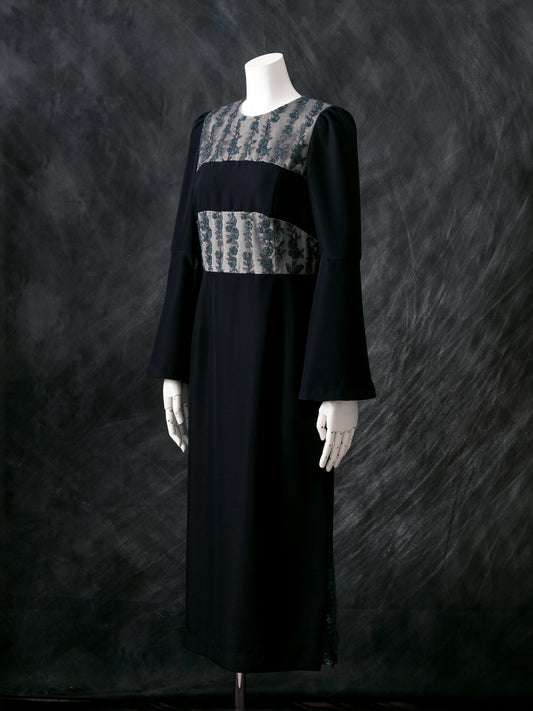 setaichiroストライプフラワーブラトップ風ドレス