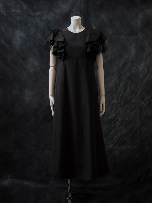 袖フリルドレス