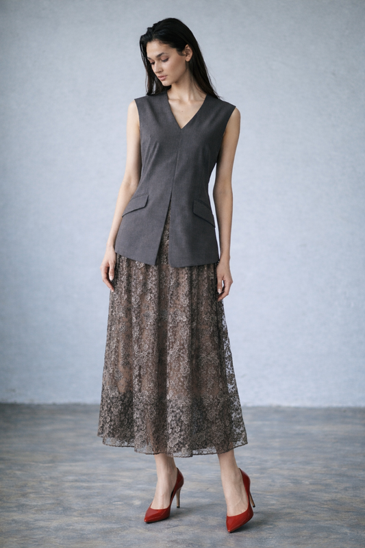 メタルラメジレ型ドレス