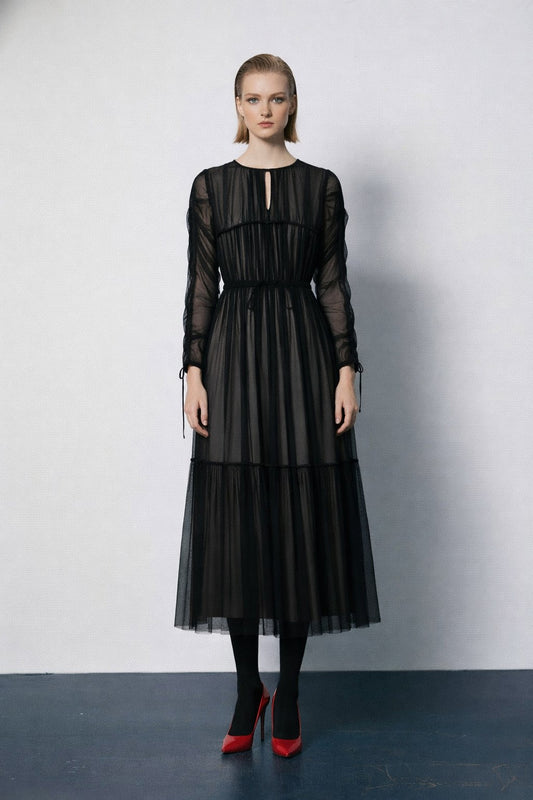 チュールギャザードレス