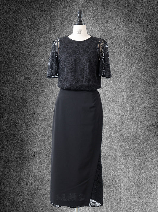 メタルラメレーススカート