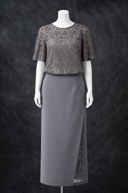 メタルラメレースブラウス