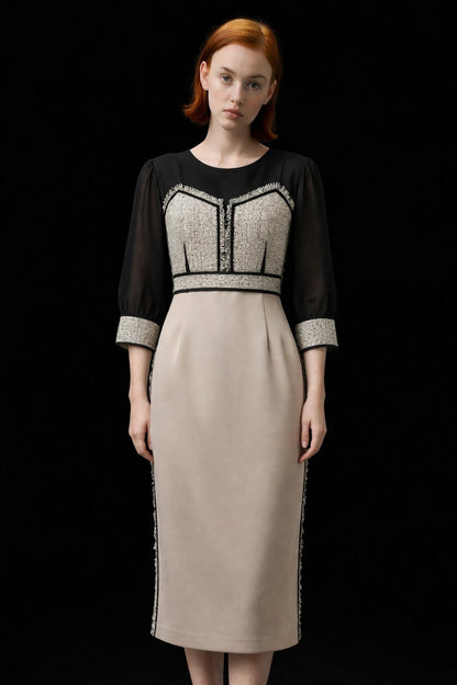 スパンコールツィードドレス