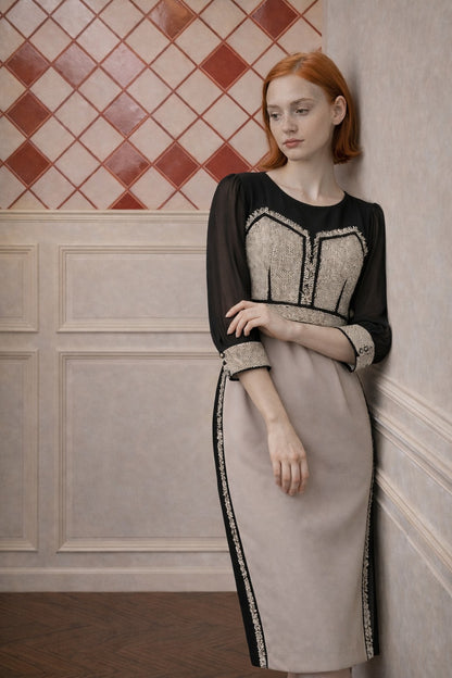 スパンコールツィードドレス