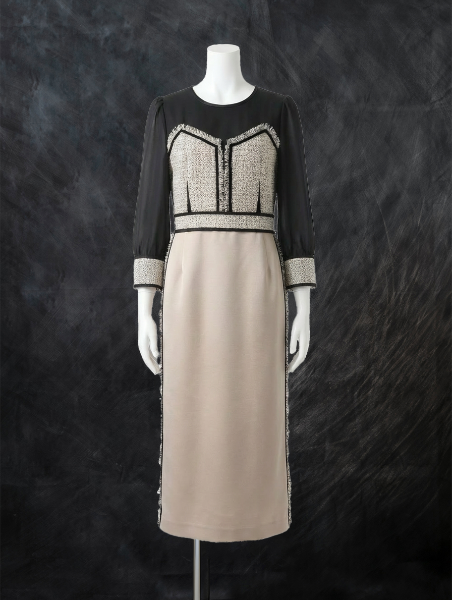 スパンコールツィードドレス