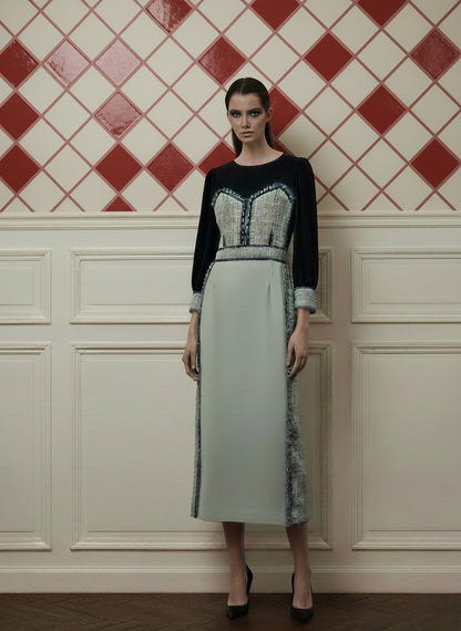 スパンコールツィードドレス