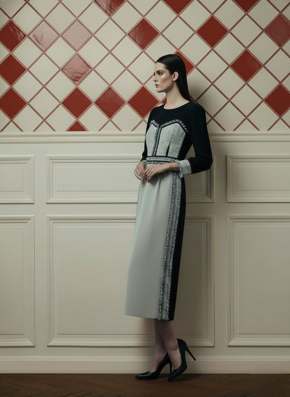 スパンコールツィードドレス